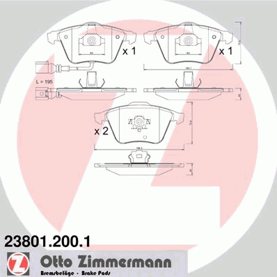 Тормозные колодки ZIMMERMANN 23801.200.1