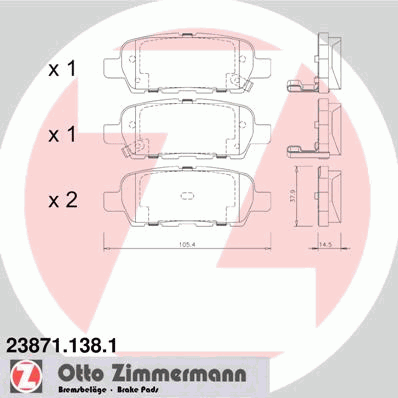 Тормозные колодки ZIMMERMANN 23871.138.1