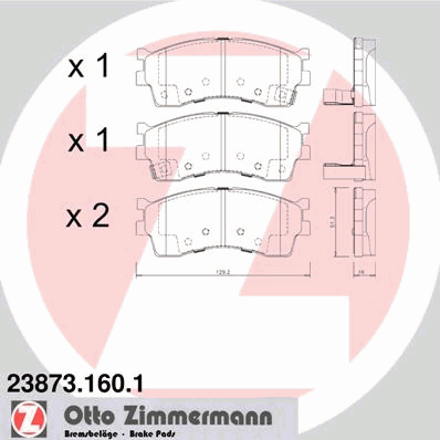 Тормозные колодки ZIMMERMANN 23873.160.1
