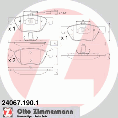 Тормозные колодки ZIMMERMANN 24067.190.1