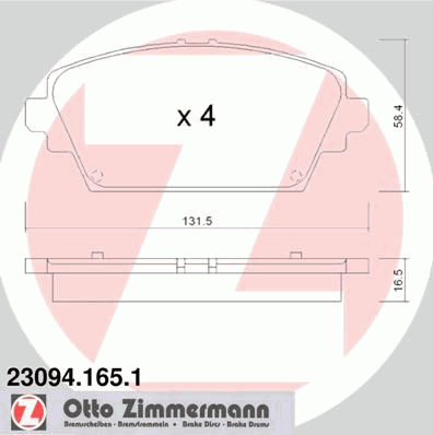 Тормозные колодки ZIMMERMANN 23094.165.1