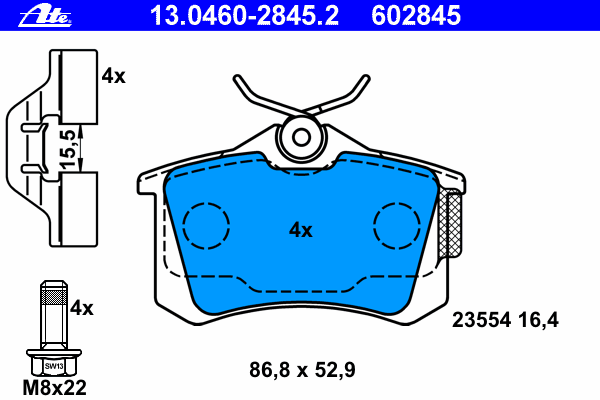 Тормозные колодки ATE 13.0460-2845.2