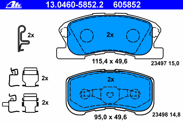 Тормозные колодки ATE 13.0460-5852.2