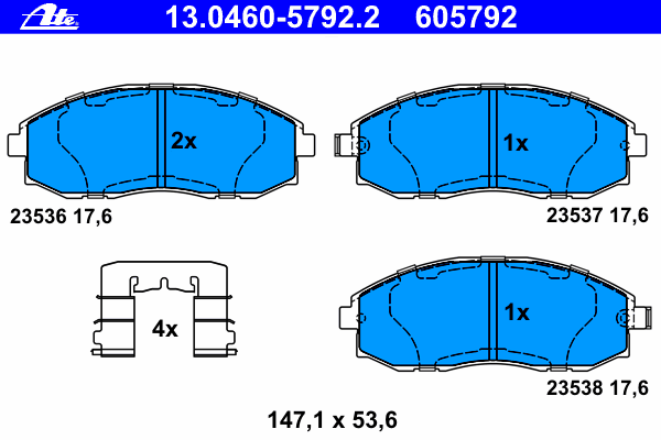 Тормозные колодки ATE 13.0460-5792.2