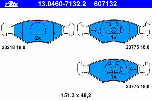 Тормозные колодки ATE 13.0460-7132.2