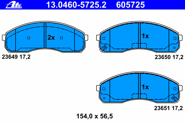Тормозные колодки ATE 13.0460-5725.2