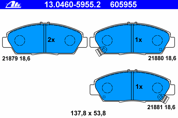 Тормозные колодки ATE 13.0460-5955.2