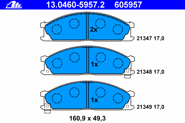 Тормозные колодки ATE 13.0460-5957.2