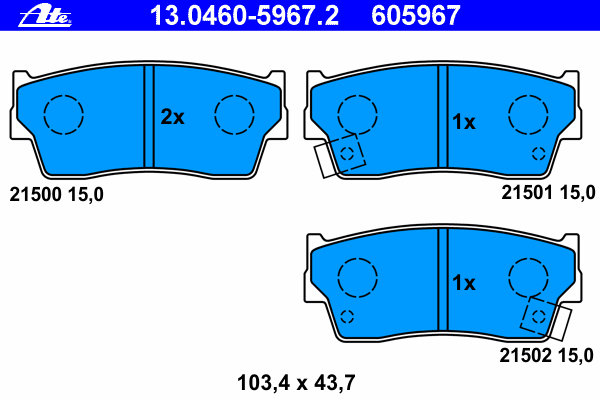 Тормозные колодки ATE 13.0460-5967.2