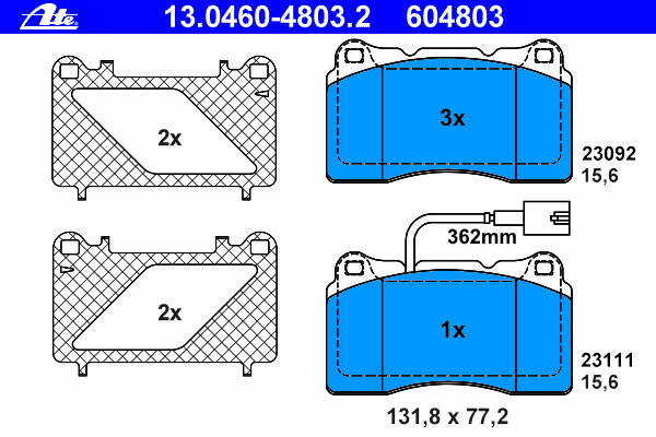Тормозные колодки ATE 13.0460-4803.2