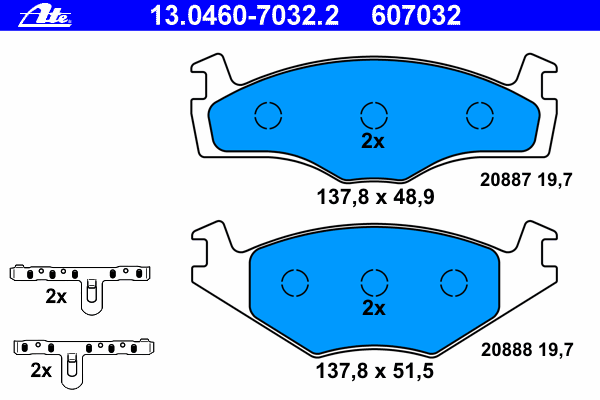 Тормозные колодки ATE 13.0460-7032.2