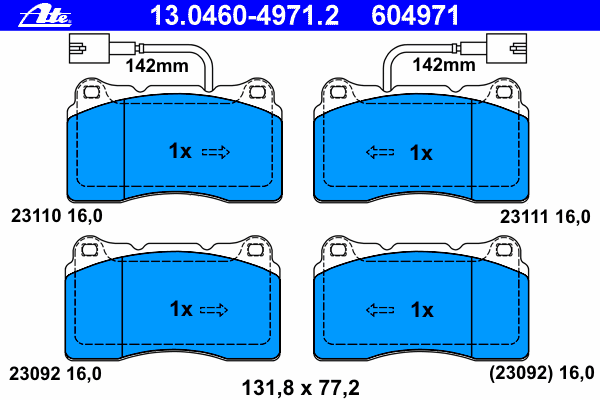 Тормозные колодки ATE 13.0460-4971.2