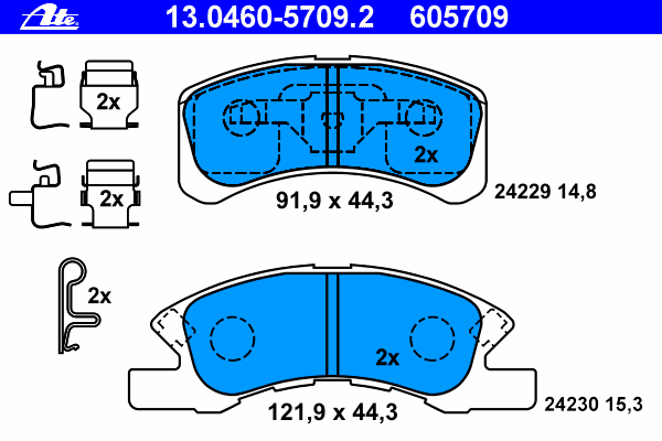 Тормозные колодки ATE 13.0460-5709.2
