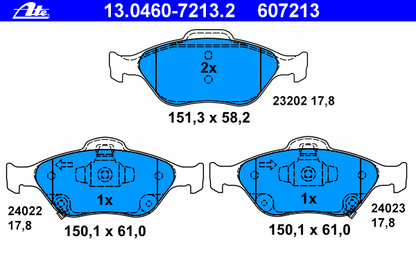 Тормозные колодки ATE 13.0460-7213.2