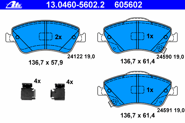 Тормозные колодки ATE 13.0460-5602.2