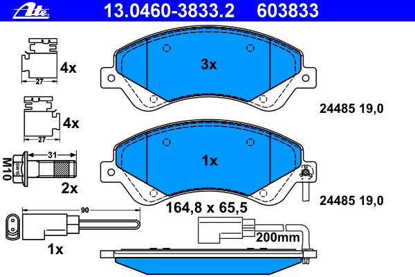 Тормозные колодки ATE 13.0460-3833.2