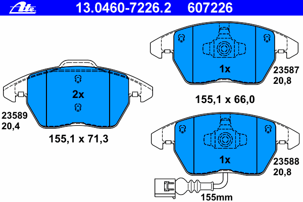Тормозные колодки ATE 13.0460-7226.2