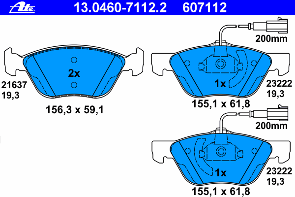 Тормозные колодки ATE 13.0460-7112.2