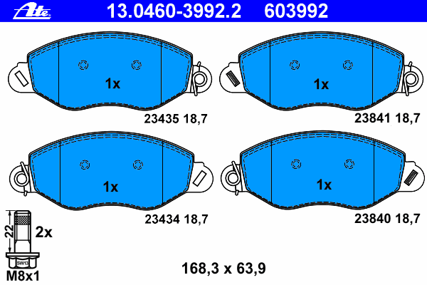 Тормозные колодки ATE 13.0460-3992.2