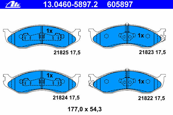 Тормозные колодки ATE 13.0460-5897.2