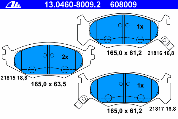 Тормозные колодки ATE 13.0460-8009.2