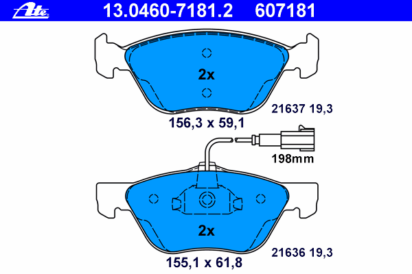 Тормозные колодки ATE 13.0460-7181.2