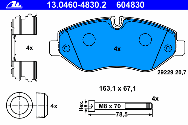 Тормозные колодки ATE 13.0460-4830.2