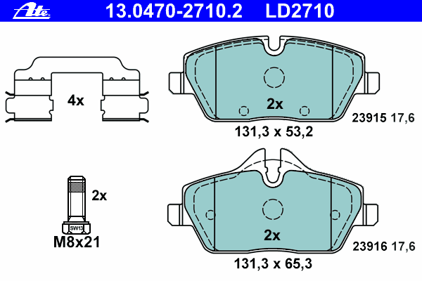 Тормозные колодки ATE 13.0470-2710.2 ATE Ceramic