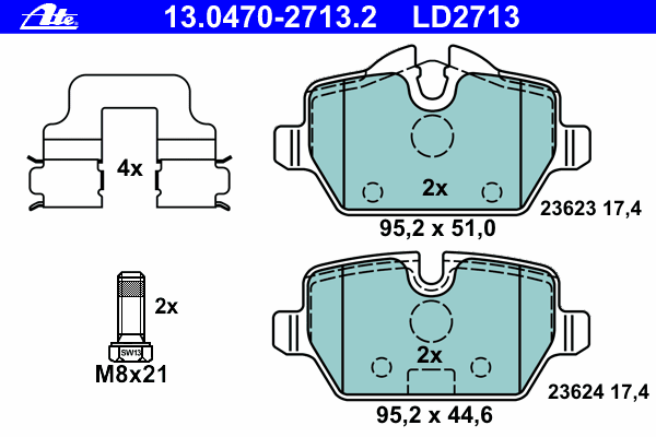 Тормозные колодки ATE 13.0470-2713.2 ATE Ceramic