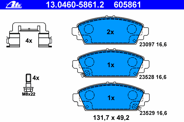 Тормозные колодки ATE 13.0460-5861.2