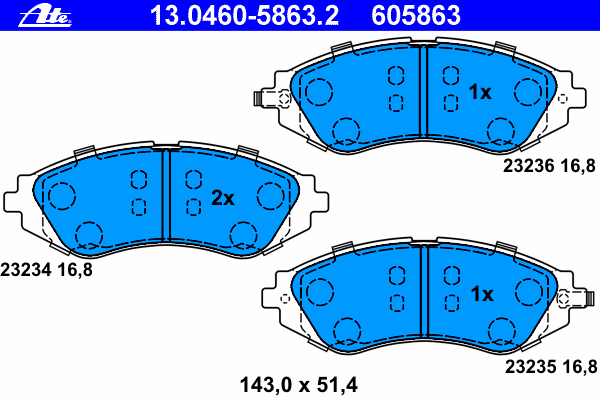 Тормозные колодки ATE 13.0460-5863.2