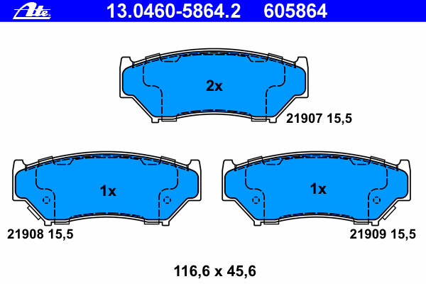 Тормозные колодки ATE 13.0460-5864.2