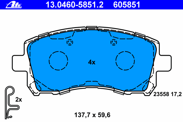 Тормозные колодки ATE 13.0460-5851.2