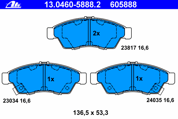 Тормозные колодки ATE 13.0460-5888.2