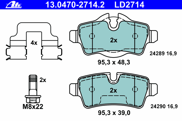 Тормозные колодки ATE 13.0470-2714.2 ATE Ceramic