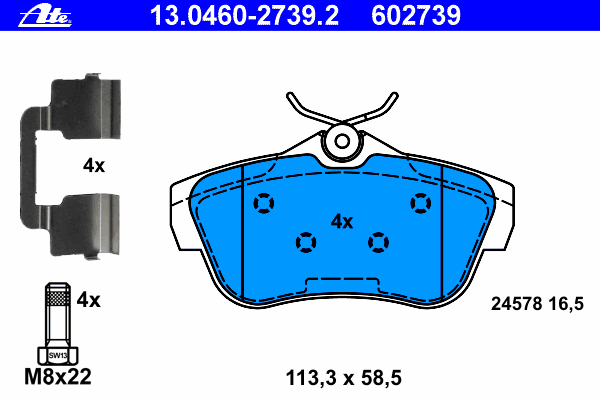 Тормозные колодки ATE 13.0460-2739.2