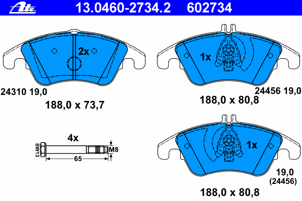 Тормозные колодки ATE 13.0460-2734.2
