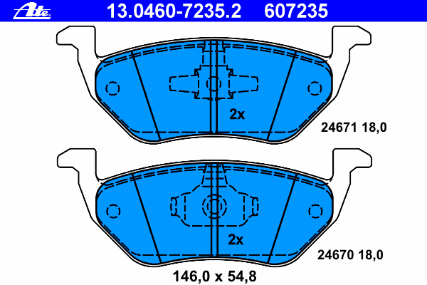 Тормозные колодки ATE 13.0460-7235.2