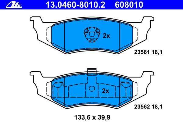 Тормозные колодки ATE 13.0460-8010.2