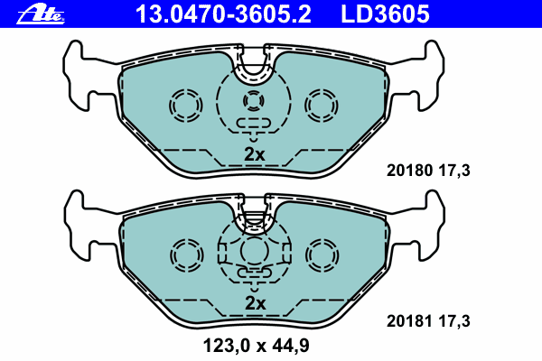 Тормозные колодки ATE 13.0470-3605.2 ATE Ceramic