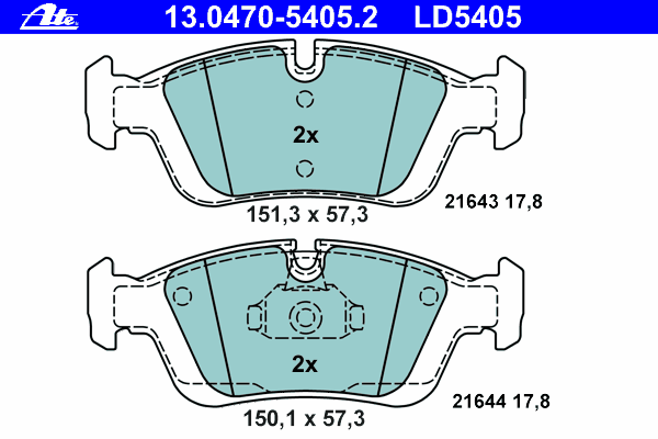 Тормозные колодки ATE 13.0470-5405.2 ATE Ceramic