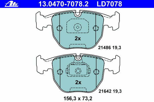Тормозные колодки ATE 13.0470-7078.2 ATE Ceramic