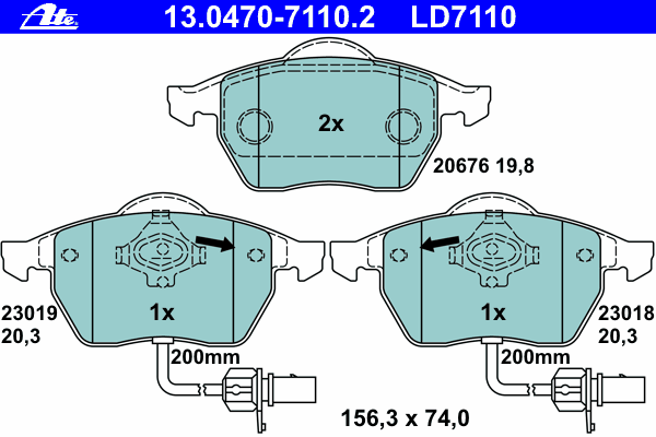 Тормозные колодки ATE 13.0470-7110.2 ATE Ceramic
