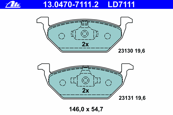 Тормозные колодки ATE 13.0470-7111.2 ATE Ceramic