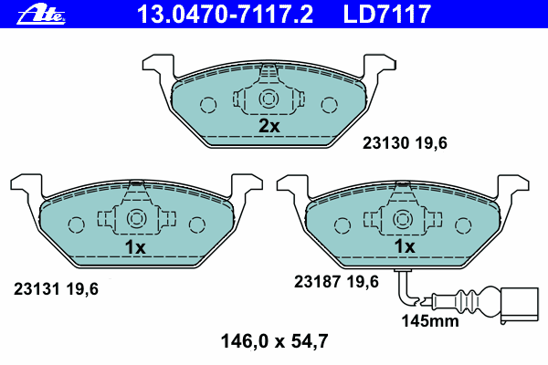 Тормозные колодки ATE 13.0470-7117.2 ATE Ceramic