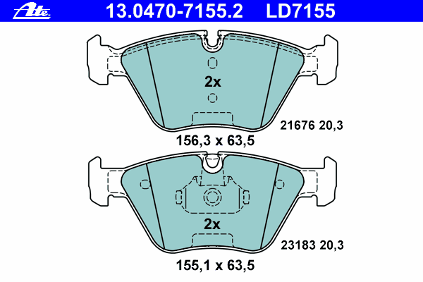 Тормозные колодки ATE 13.0470-7155.2 ATE Ceramic