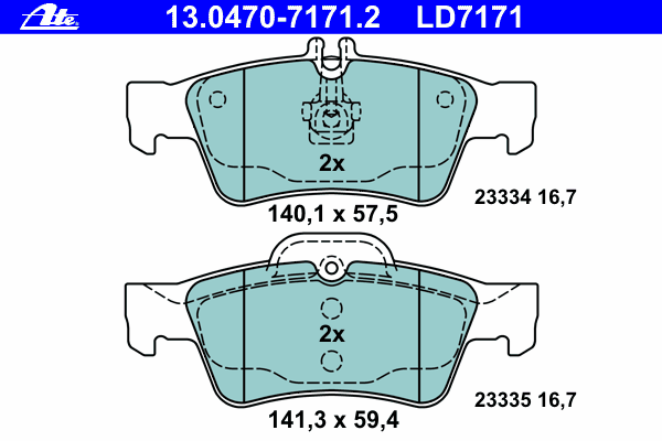Тормозные колодки ATE 13.0470-7171.2 ATE Ceramic