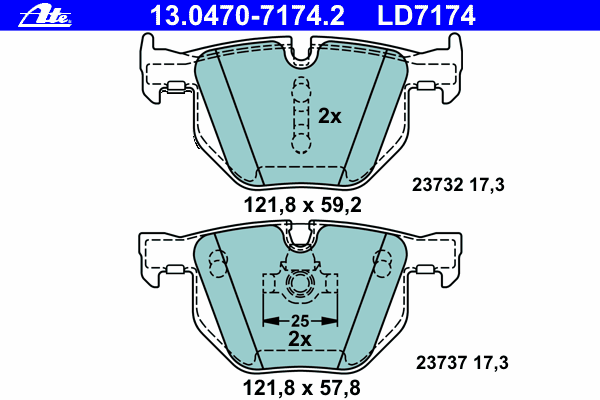 Тормозные колодки ATE 13.0470-7174.2 ATE Ceramic