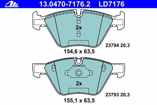 Тормозные колодки ATE 13.0470-7176.2 ATE Ceramic