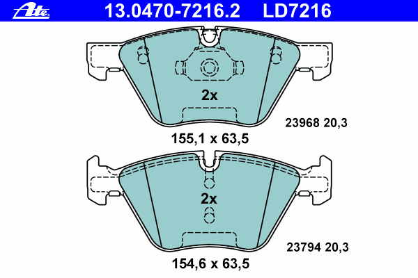 Тормозные колодки ATE 13.0470-7216.2 ATE Ceramic